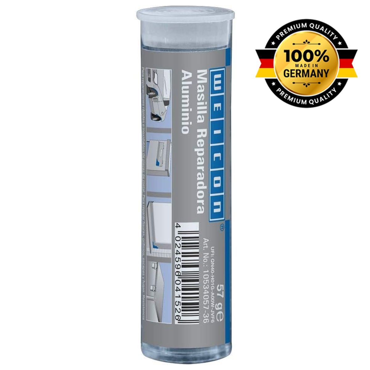 WEICON - Masilla Reparadora De Aluminio 57 Grs Para Fisuras y Orificios