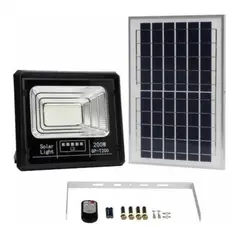 GENERICO - Foco Reflector Solar 200w Panel Independiente Exterior e Interior