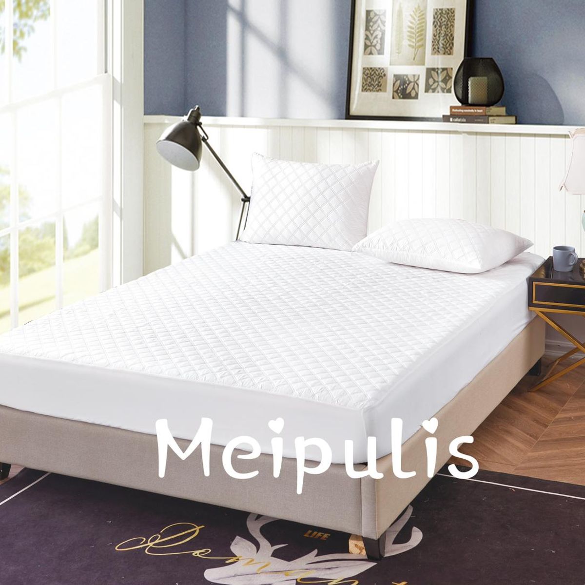 GENERICO - Cubre Colchón - Forro impermeable  Funda - KING - Color Blanco