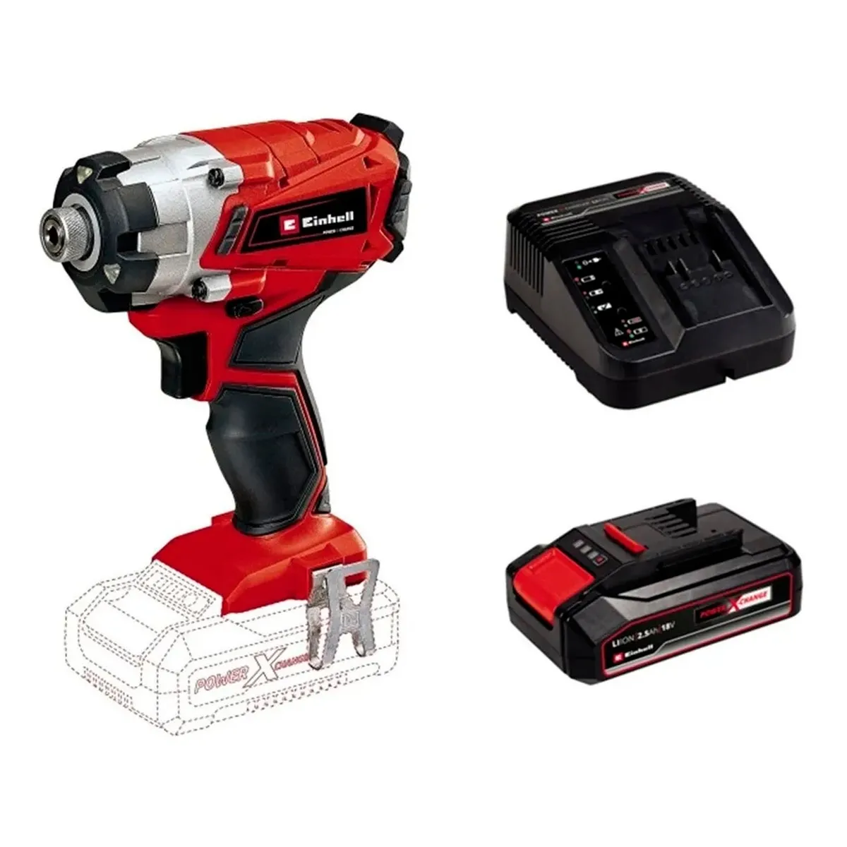 EINHELL - Atornillador Impacto Inalambrico 14 18v Bat  Carg Einhell