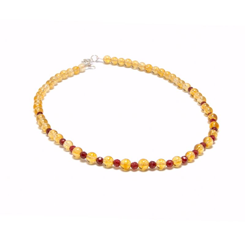MCPTIENDATALLER - Collar de piedras citrino y ágatas granate