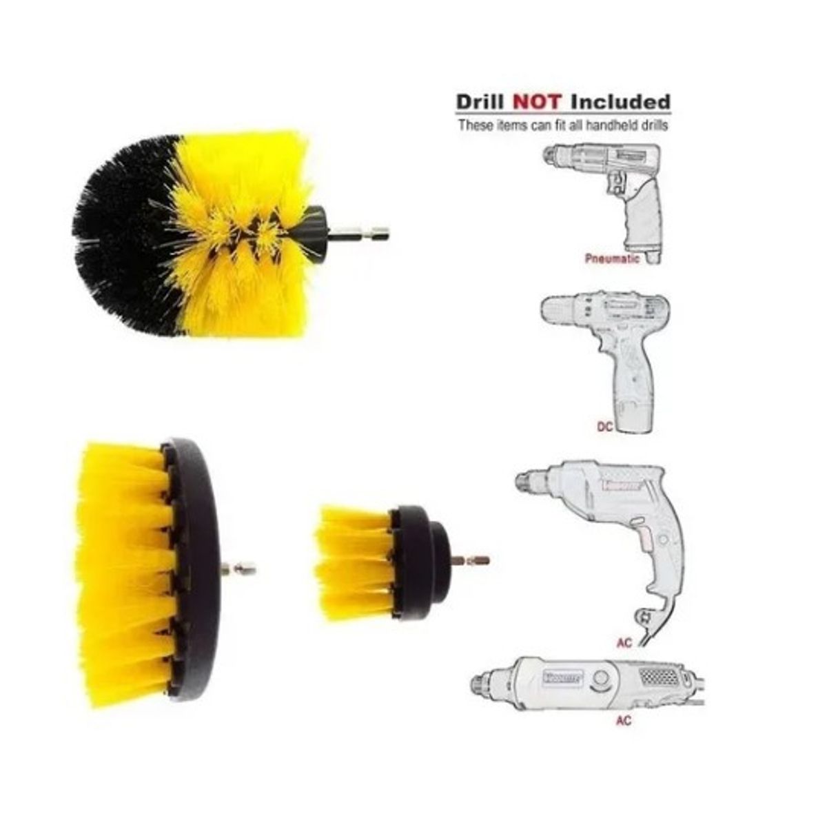 OFERTABKN - Set 3 Cepillo Taladro Tapiz Limpieza