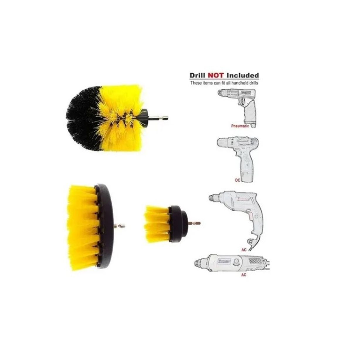 OFERTABKN - Set 3 Cepillo Taladro Tapiz Limpieza
