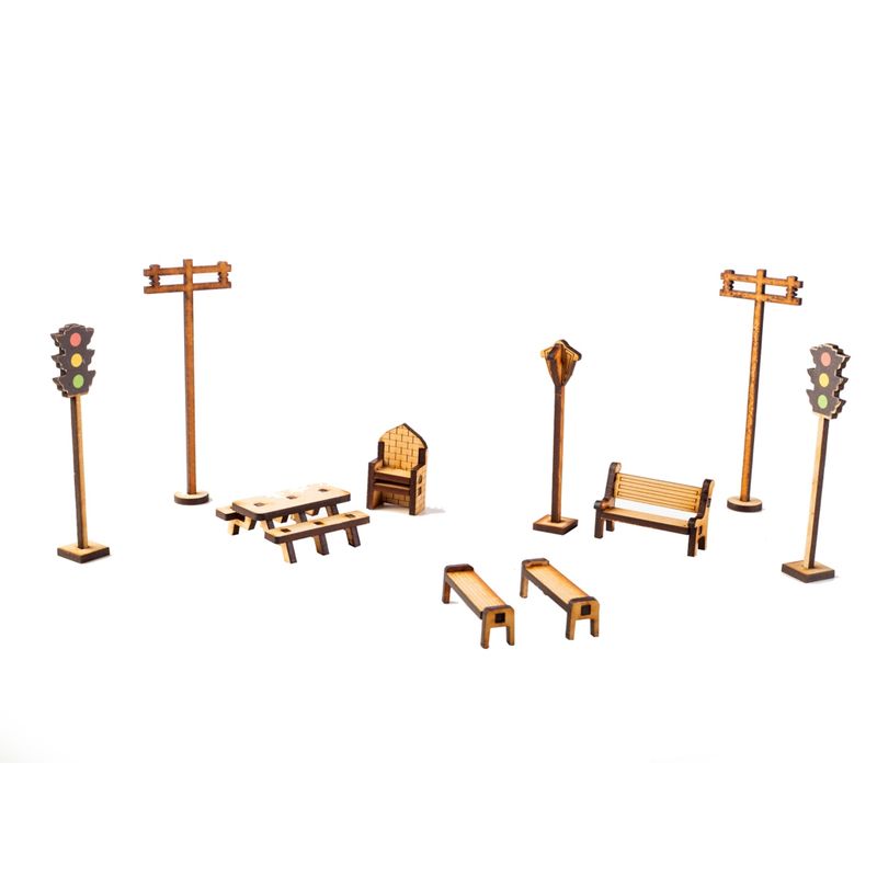 GENERICO - Muebles Exteriores Para Maqueta O Casa De Muñeca