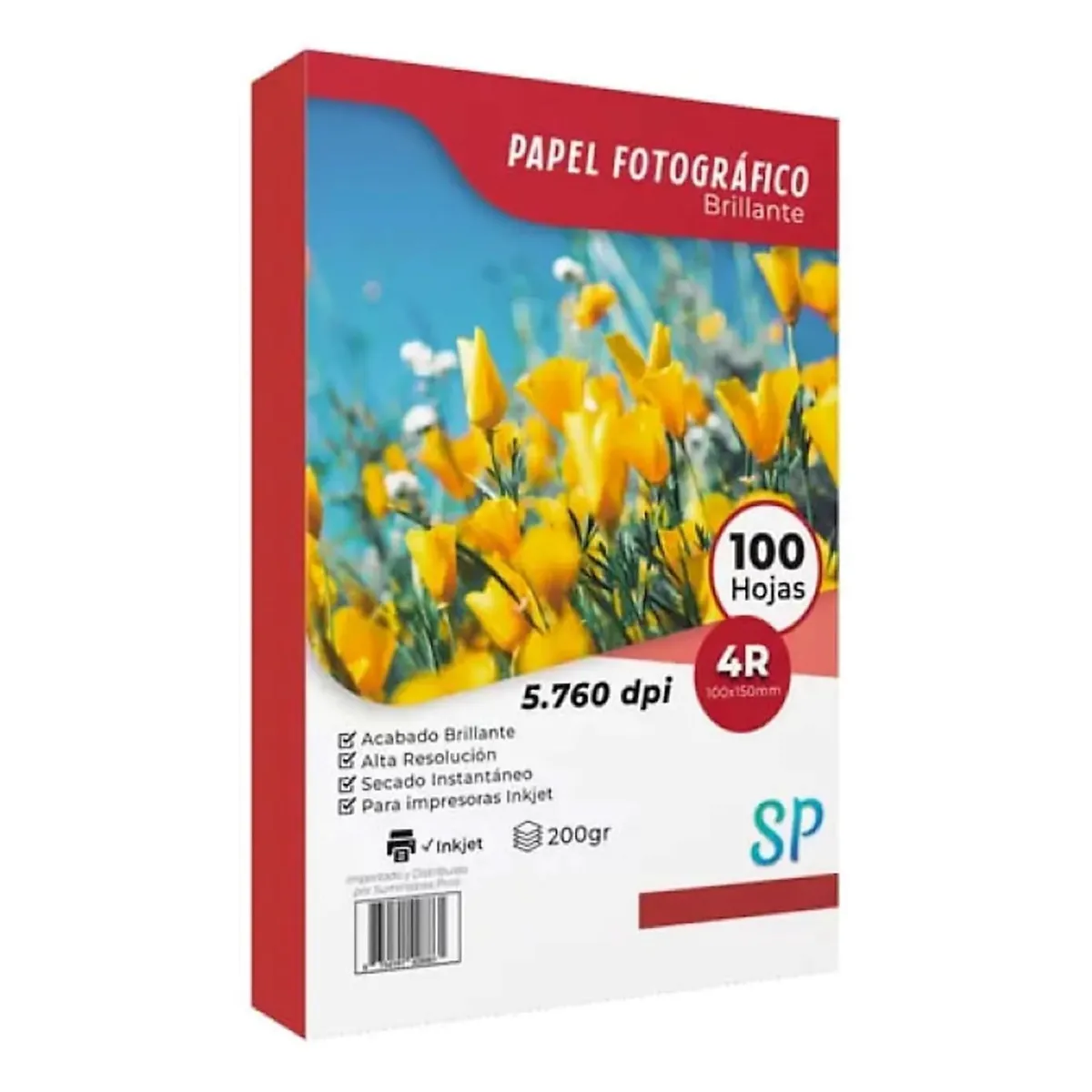 GENERICO - Papel Fotográfico Glossy 200 g 4R 10 X 15 X 100 Hojas