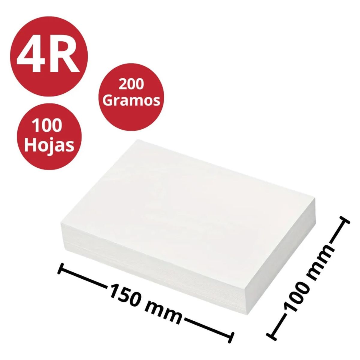 GENERICO - Papel Fotográfico Glossy 200 g 4R 10 X 15 X 100 Hojas