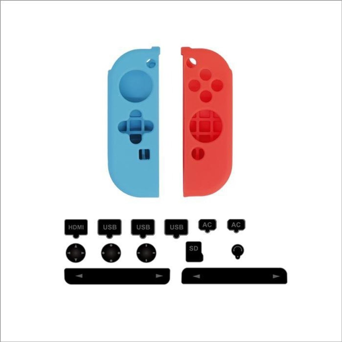 DOBE - Kit Protector Silicona Para Joy Con N-switch + Antipolvo