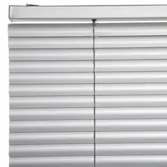 BERTEX - Persiana de aluminio Plata 115cm ancho x230cm alto Láminas 25mm