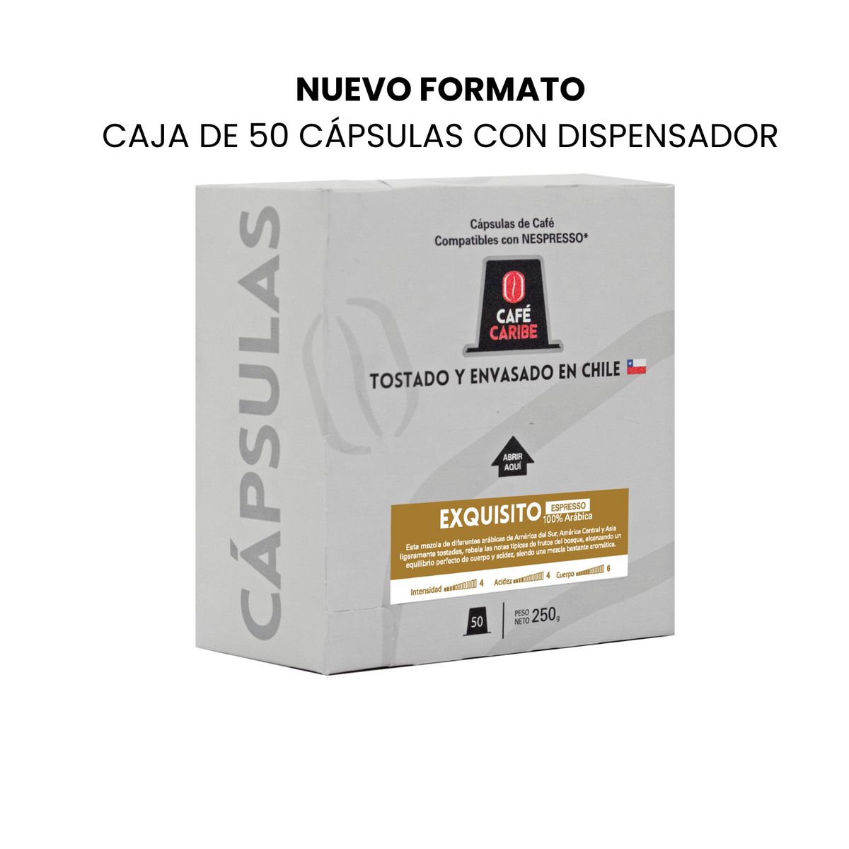CAFE CARIBE - Café Exquisito Espresso 100 cápsulas Nespresso compatibles