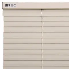 BERTEX - Persiana de aluminio Crema 170cm ancho x 140cm alto Láminas 25mm
