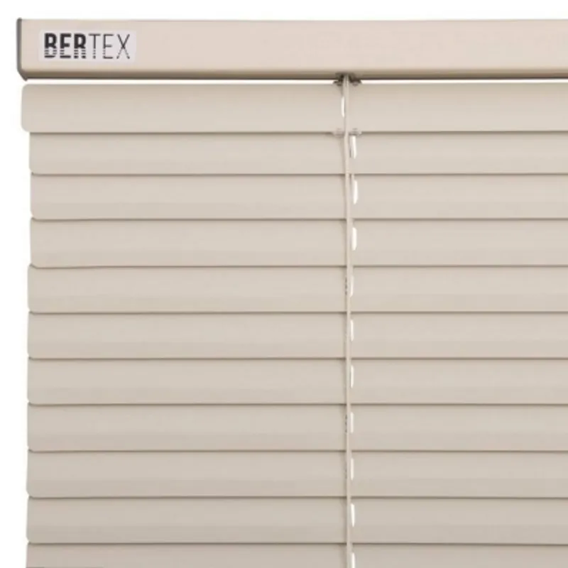 BERTEX - Persiana de aluminio Crema 140cm ancho x140cm alto Láminas 25mm BERTEX
