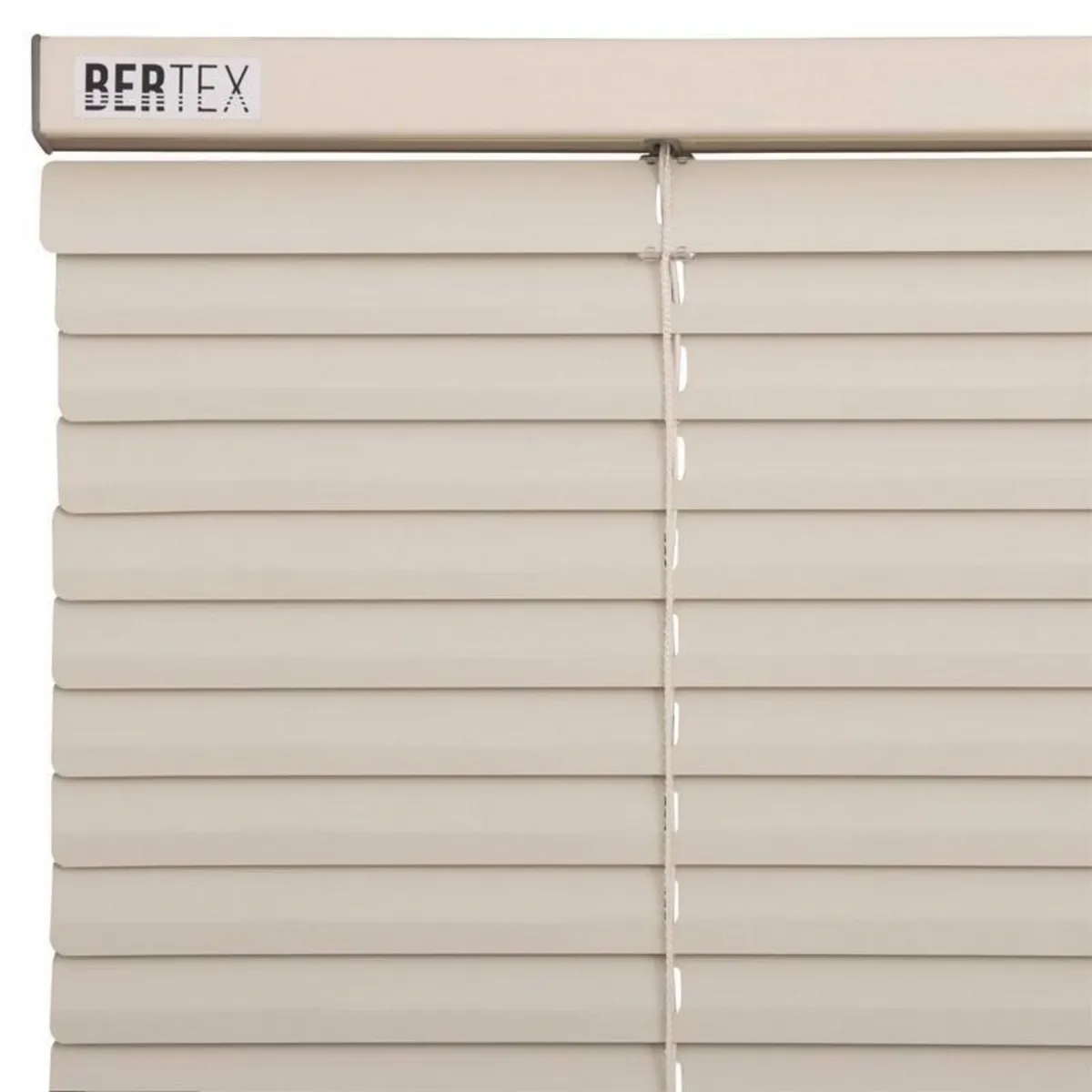 BERTEX - Persiana de aluminio Crema 140cm ancho x140cm alto Láminas 25mm BERTEX