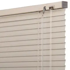 BERTEX - Persiana de aluminio Crema 120cm ancho x230cm alto Láminas 25mm