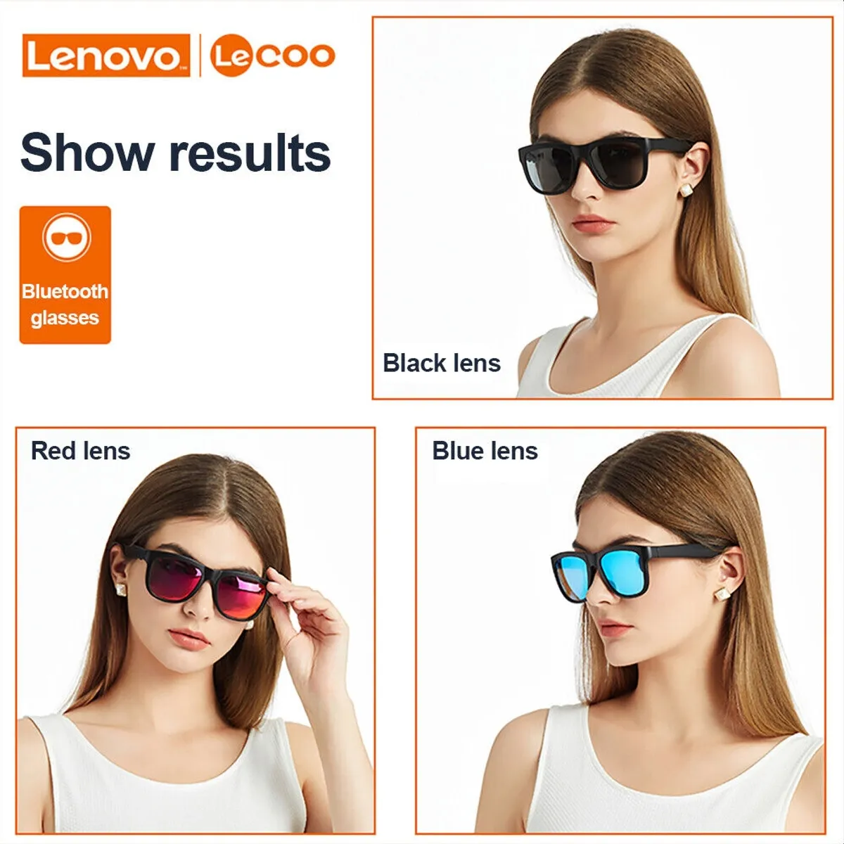 LENOVO - Gafas de sol con bocina bluetooth Lenovo Lecoo C8