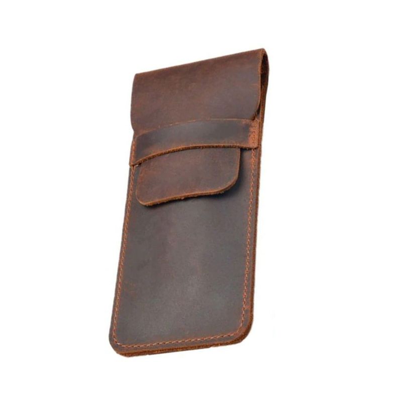 GENERICO - Estuche Porta Lápices Amplio De Cuero Elegante Mod Wide