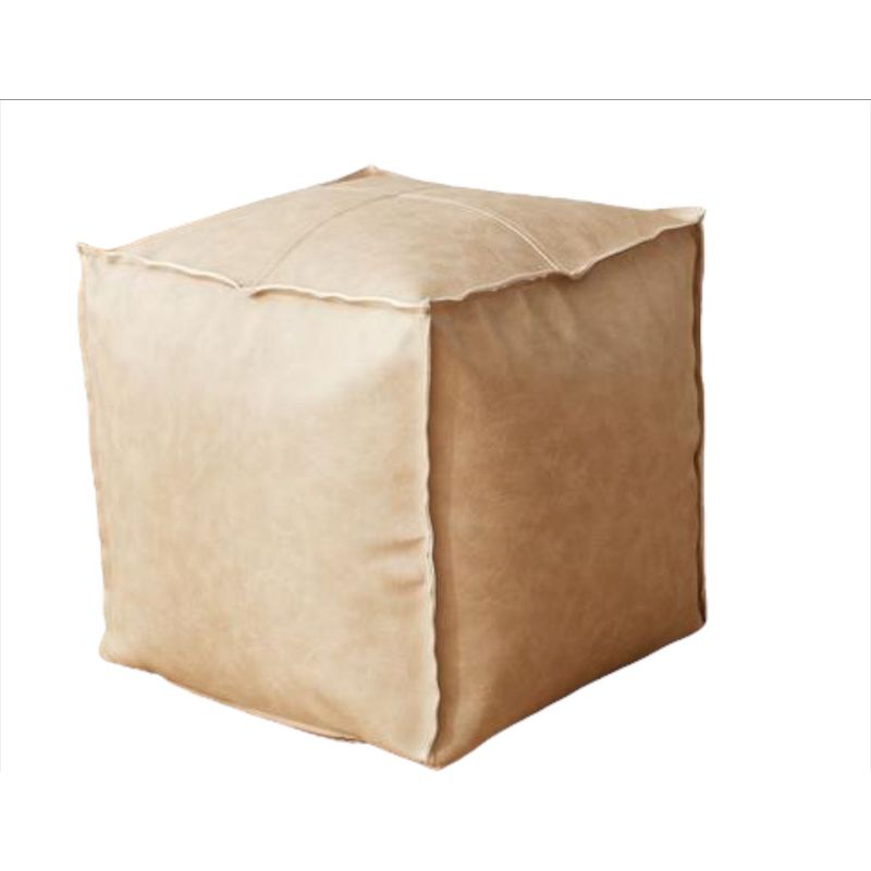 TODOHOGAR SANTIAGO DE CHILE - Pouf de ecocuero cuadrado beige  45cm