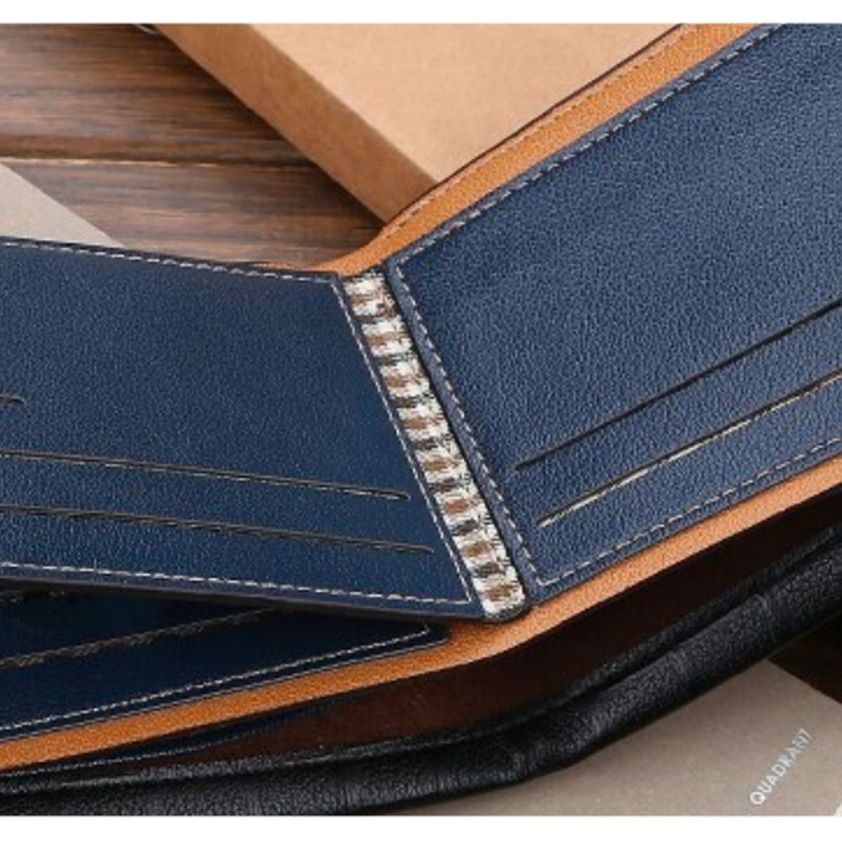 BAELLERRY - Billetera Cuero Pu Lujo Baellery Alta Calidad Mod Cuadros