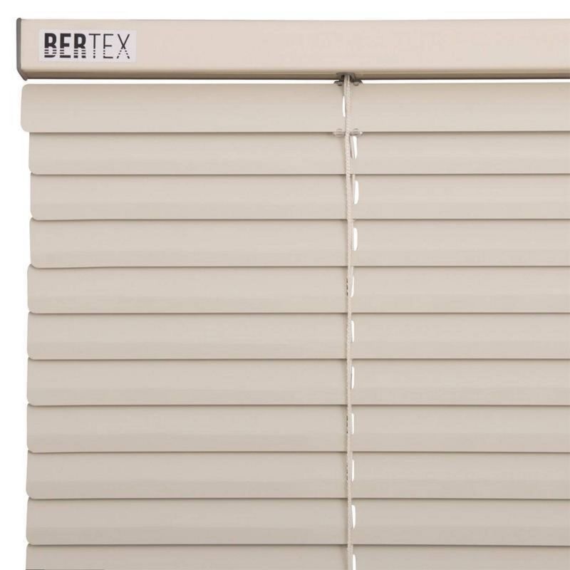 BERTEX - Persiana de aluminio Crema 85cm ancho x 230cm alto Láminas 25mm