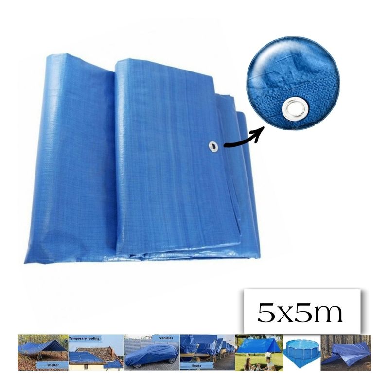 GENERICO - Toldo Multiuso Lona 5X5m Impermeable Carpa Cobertor Auto