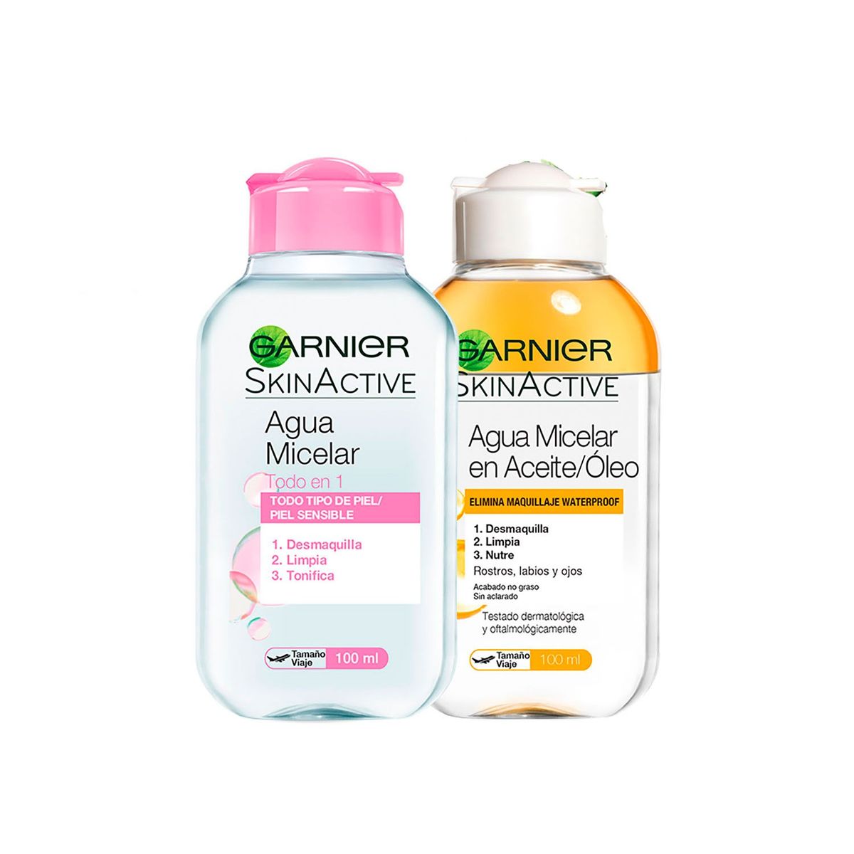 GARNIER - Pack 2 Agua Micelar Óleo + Travel Size Garnier Skin Active
