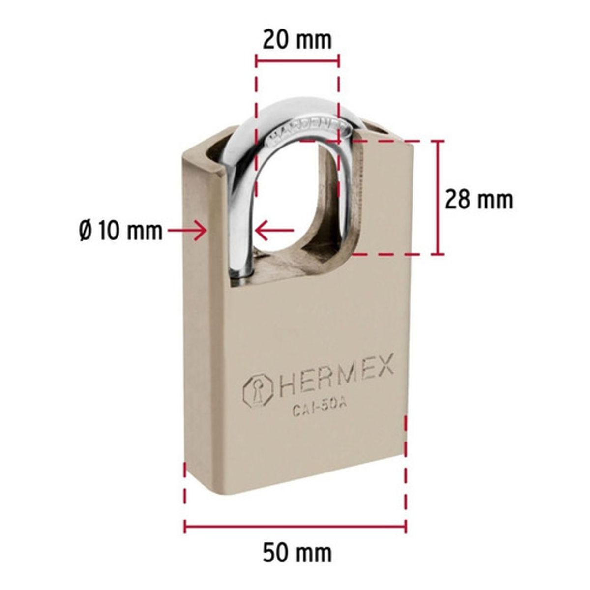 GENERICO - Candado Acero Antirobo 50 mm Hermex