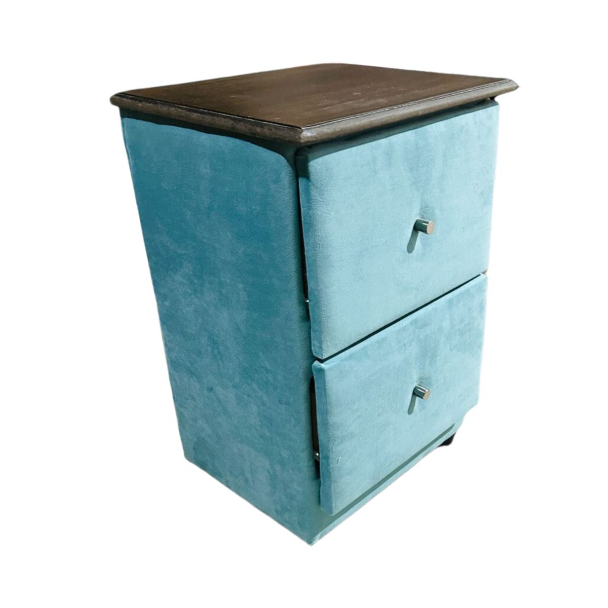 GENERICO - Veladores Doble Cajón Turquesa Felpa  Muebles Rimar