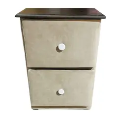 GENERICO - Veladores Doble Cajón Beige Felpa Muebles Rimar