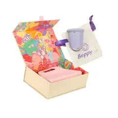 BEPPY - COPA MENSTRUAL LILA BOLSO LIMPIADOR ROSADO