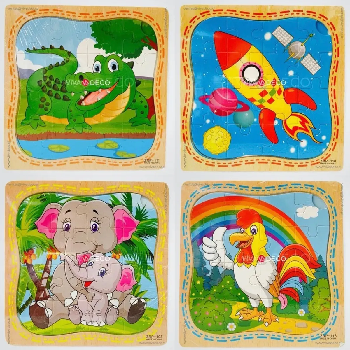 UNIVERSAL - Pack 12 Puzzle Infantil Rompecabeza de 16 Piezas Cada Una
