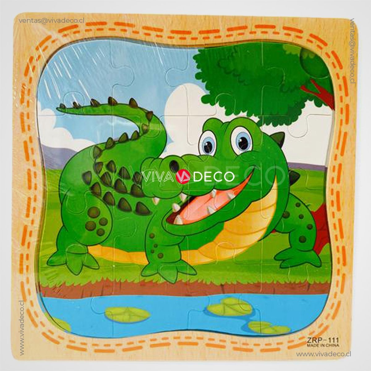 UNIVERSAL - Puzzle Infantil Rompecabeza de 16 Piezas Cada Una COCODRILO