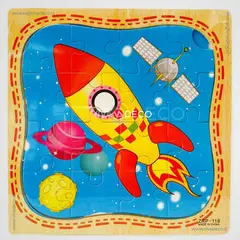 UNIVERSAL - Puzzle Infantil Rompecabeza de 16 Piezas Cada Una COHETE