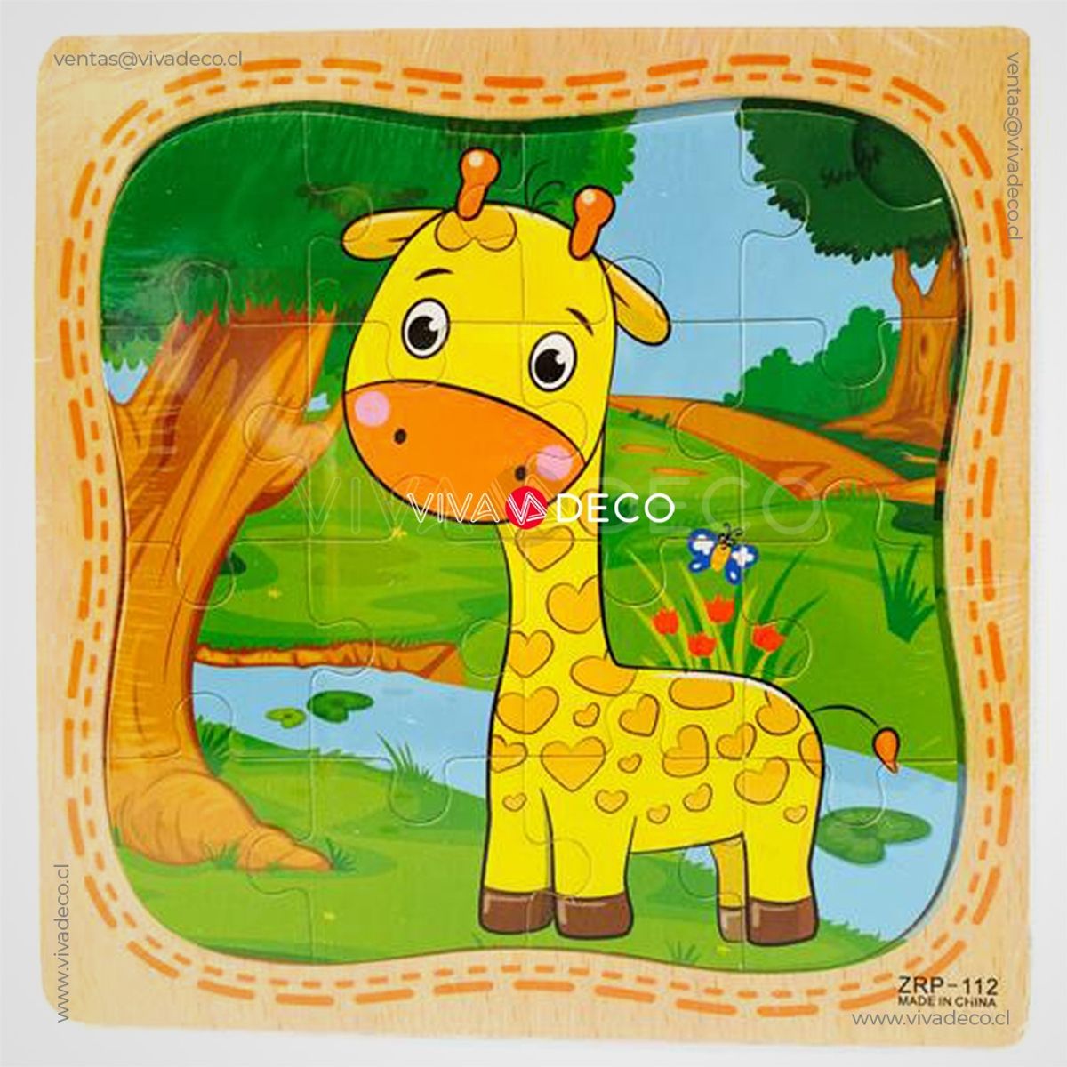 UNIVERSAL - Puzzle Infantil Rompecabeza de 16 Piezas Cada Una JIRAFA