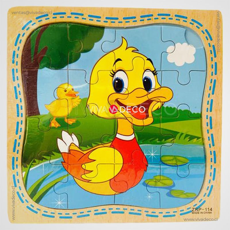 UNIVERSAL - Puzzle Infantil Rompecabeza de 16 Piezas Cada Una PATO