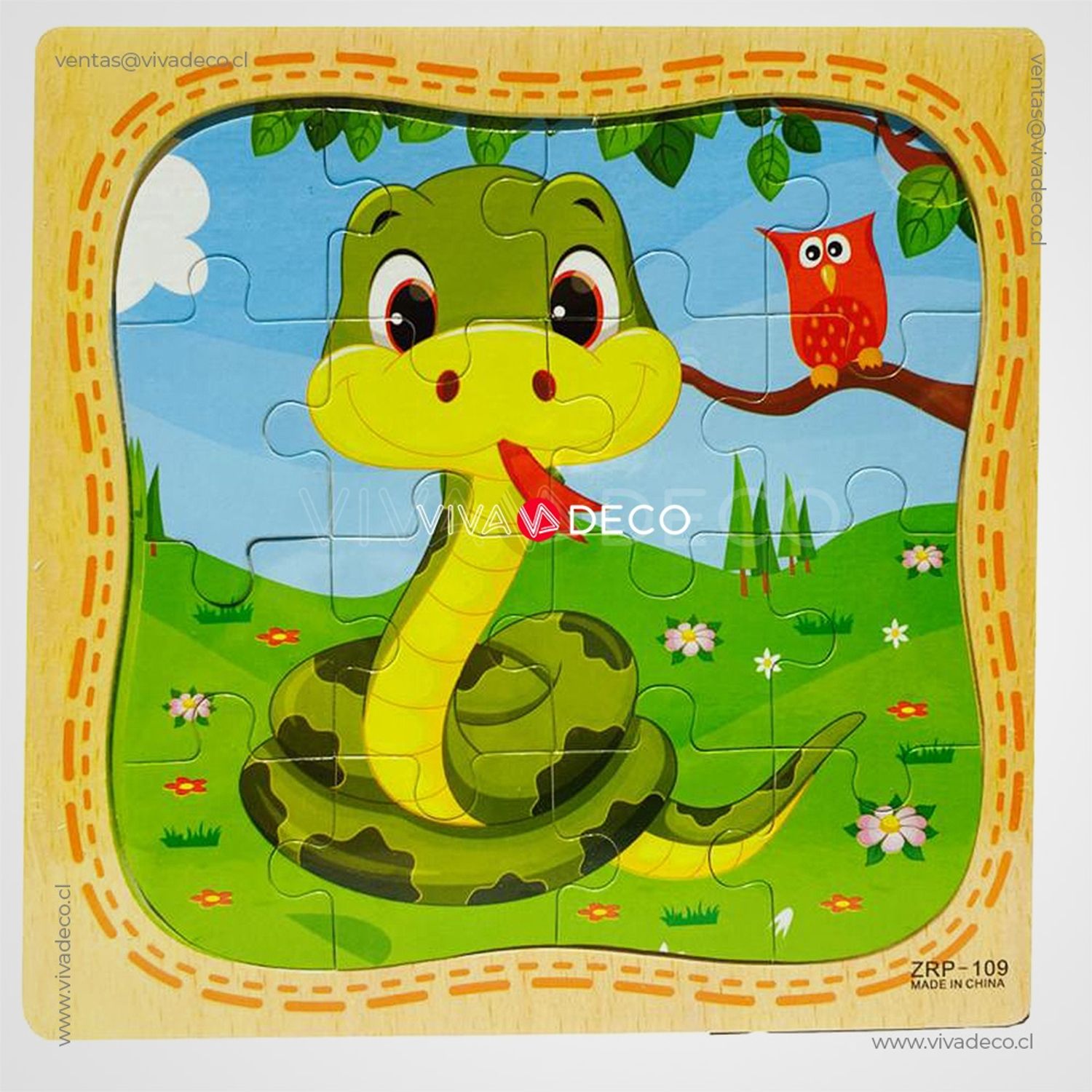 Puzzle Infantil Rompecabeza de 16 Piezas Cada Una SERPIENTE