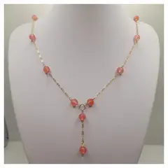 CAT JOYAS - Collar cuarzo cherry con gold filled 14k