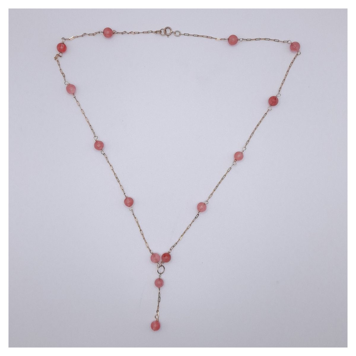 CAT JOYAS - Collar cuarzo cherry con gold filled 14k