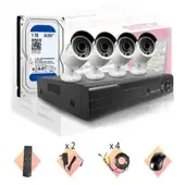 ARTIHOGAR - Kit Cctv 4 Cámaras Seguridad Full Hd 1080p + Disco Duro 1 Terabyte Instalado