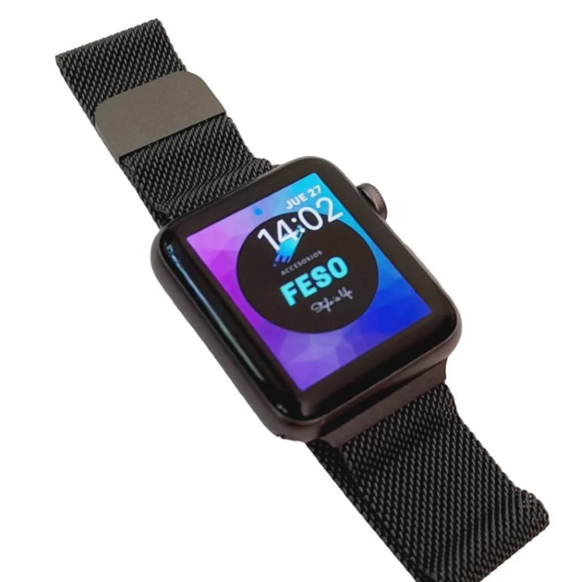 GENERICO - Correa milanesa acero inox 38-40-41m Gris oscuro comp con Apple Watch