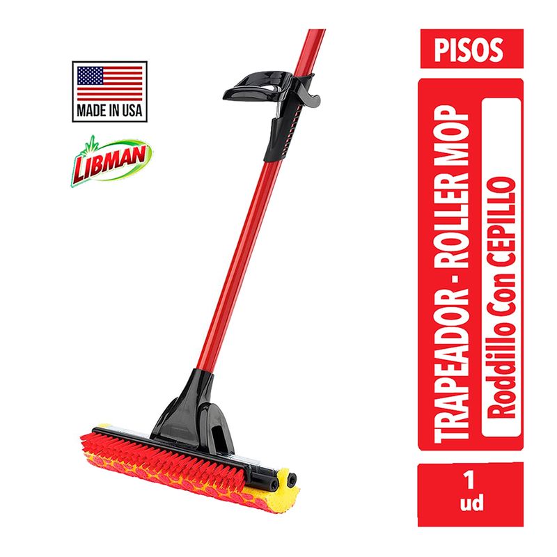 LIBMAN - Trapero Con Esponja y Escobilla Roller Mop