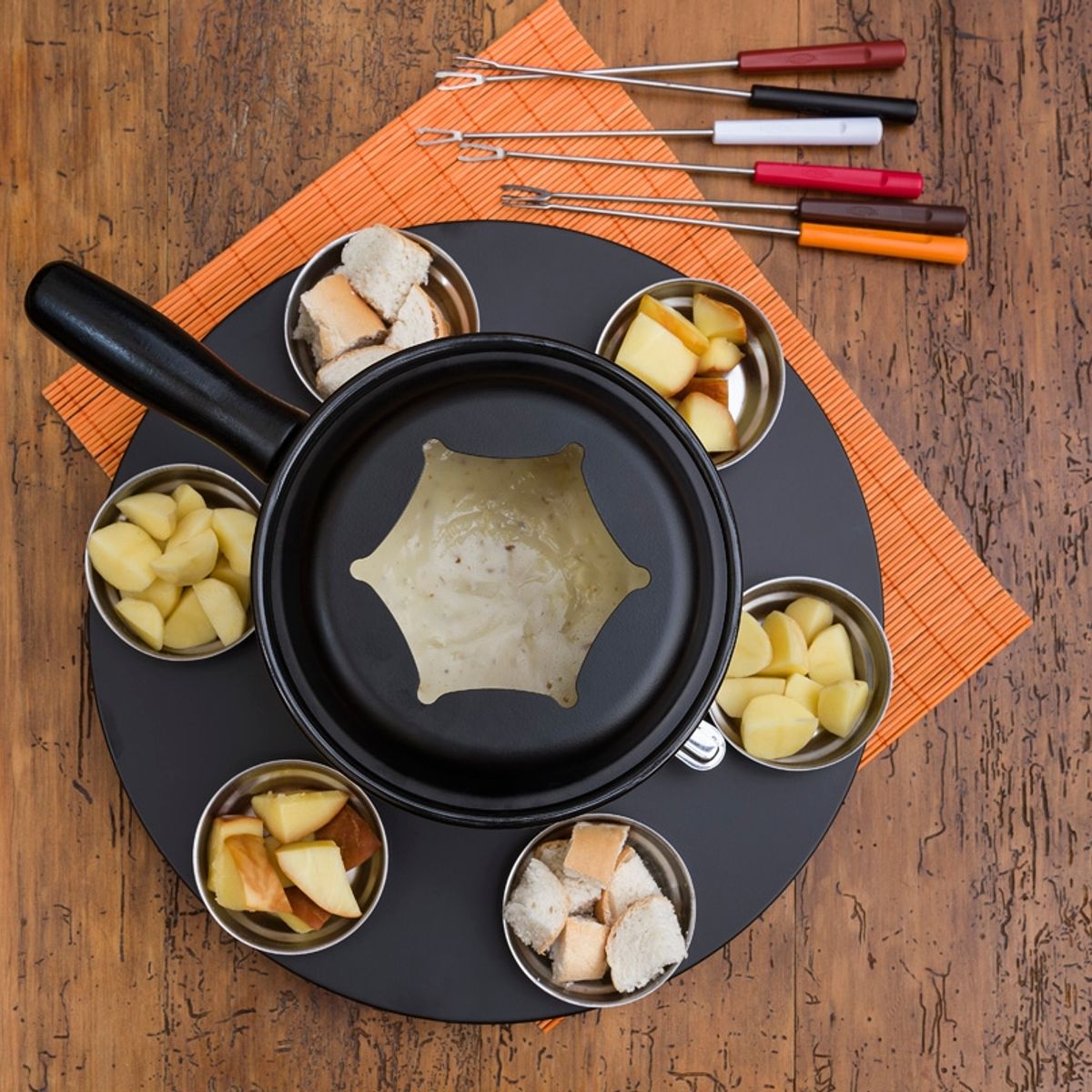 BRINOX - JUEGO FONDUE 17PZS EN ACERO INOXIDABLE