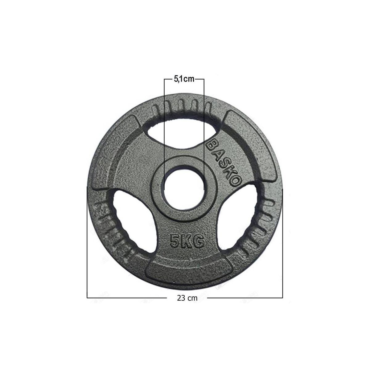 BASKO FITNESS - Discos Olimpicos Acero Par 5 Kg