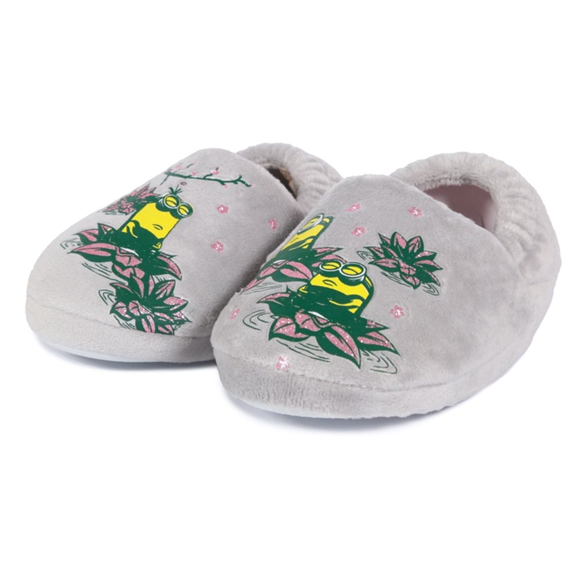 MINIONS - Pantufla Niña Flores Gris Minions
