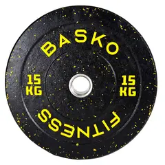 BASKO FITNESS - Bumper Plate Disco 15 Kg Pesas Unidad