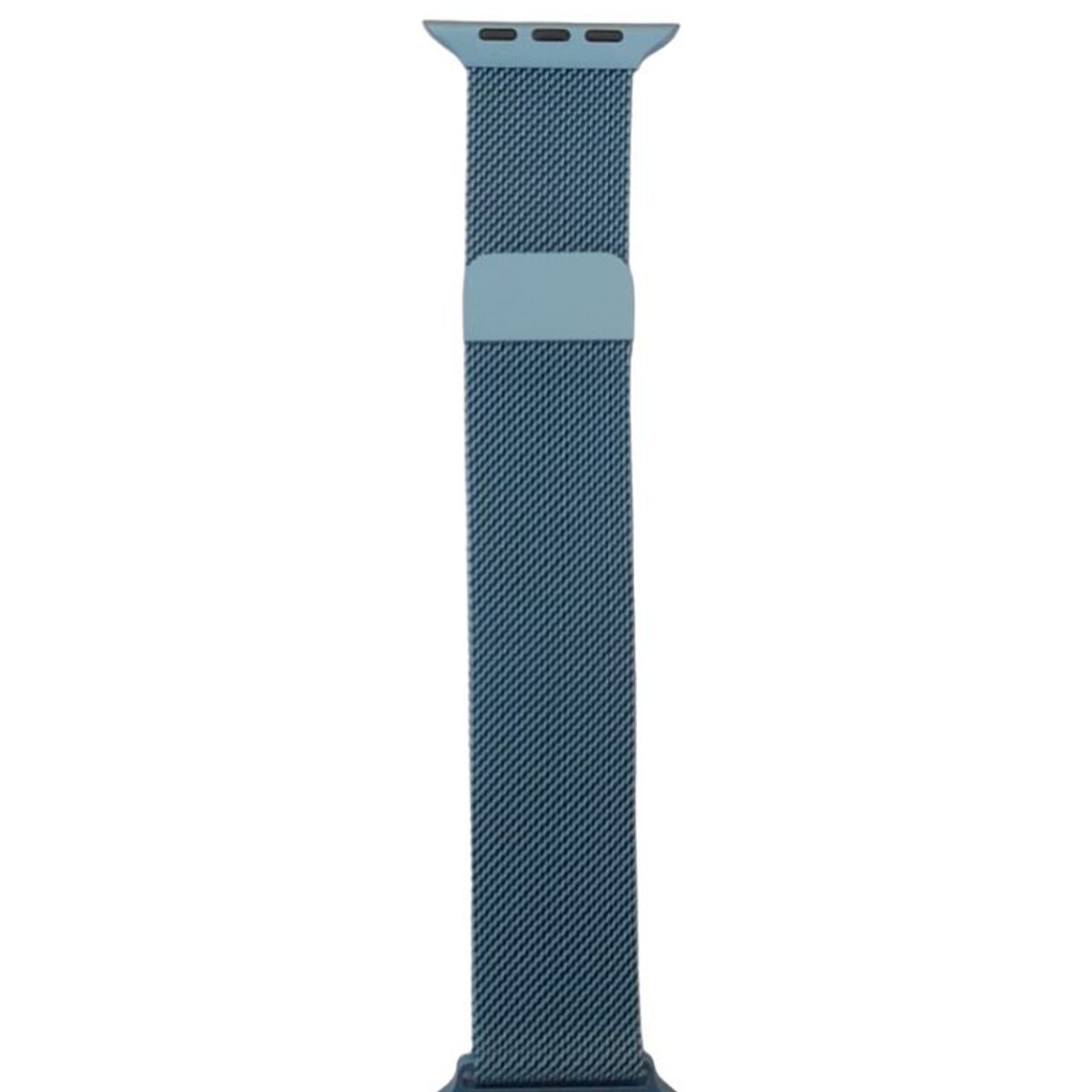 GENERICO - Correa milanesa acero inox 42-44-45m Azul Claro comp con Apple Watch