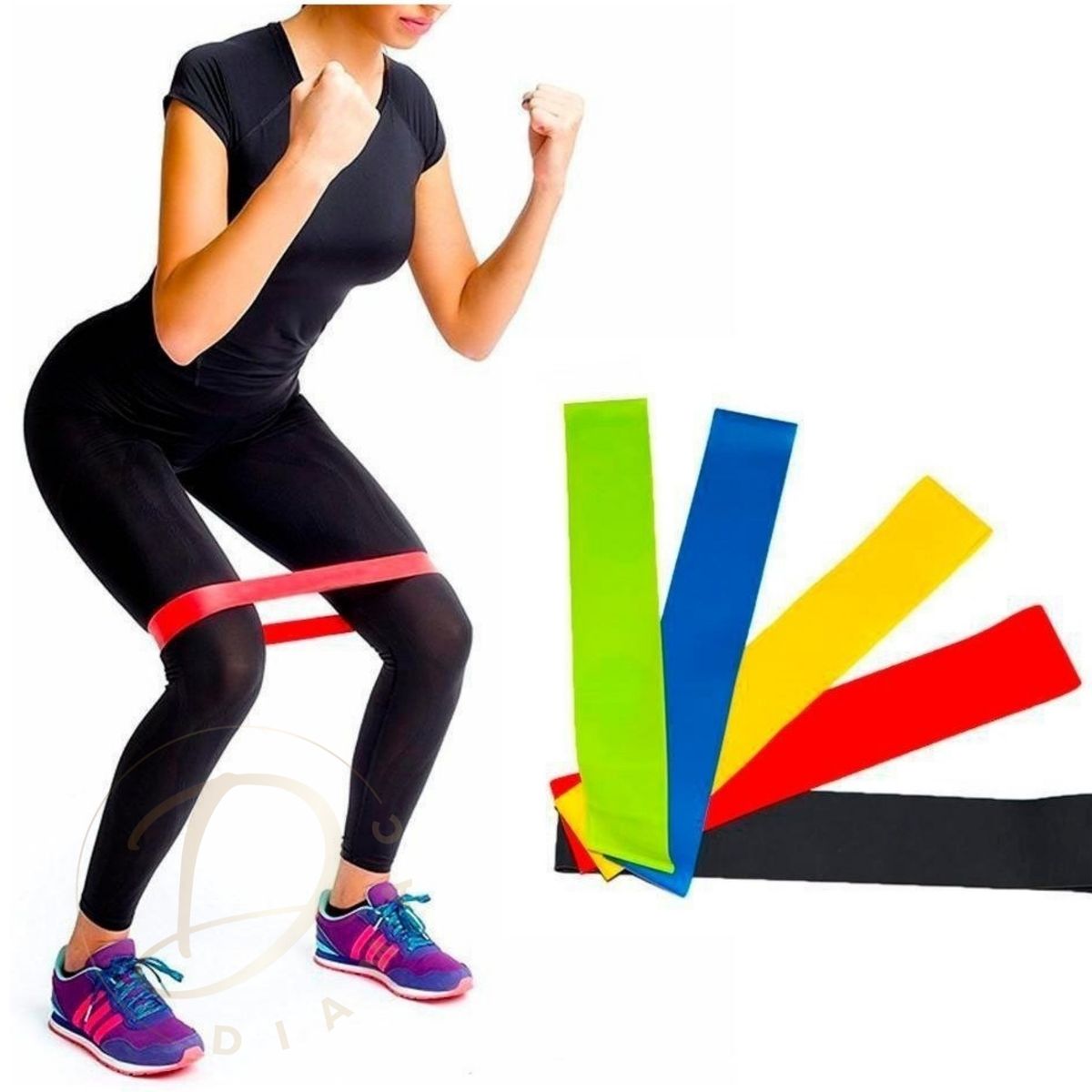 GENERICO - Kit Bandas de Resistencia Elásticas Ejercicios Set 5 Bandas