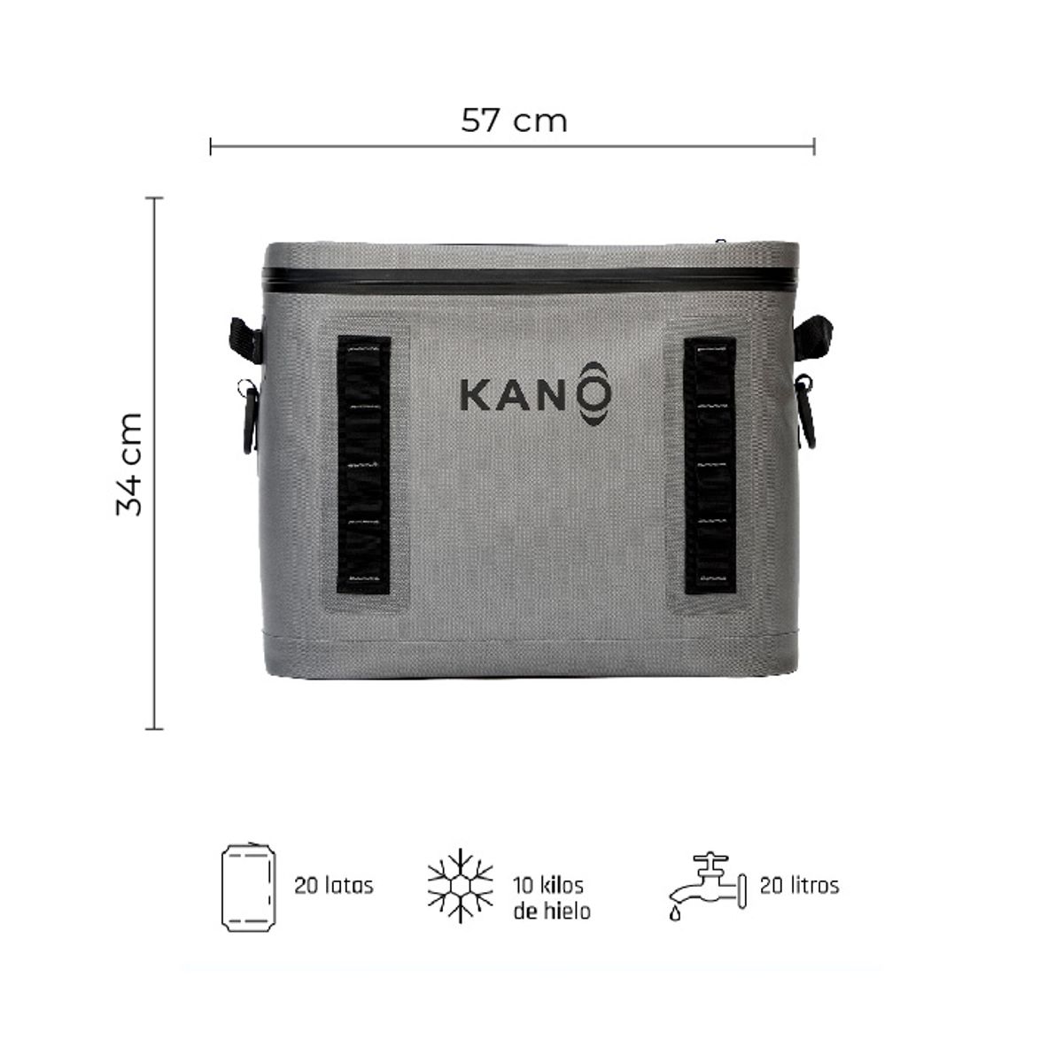 KANO - Cooler Conservadora Bandolera Gris Iver 20L Kano