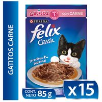 Alimento húmedo para gato FELIX® Gatitos con Carne sobre 85g