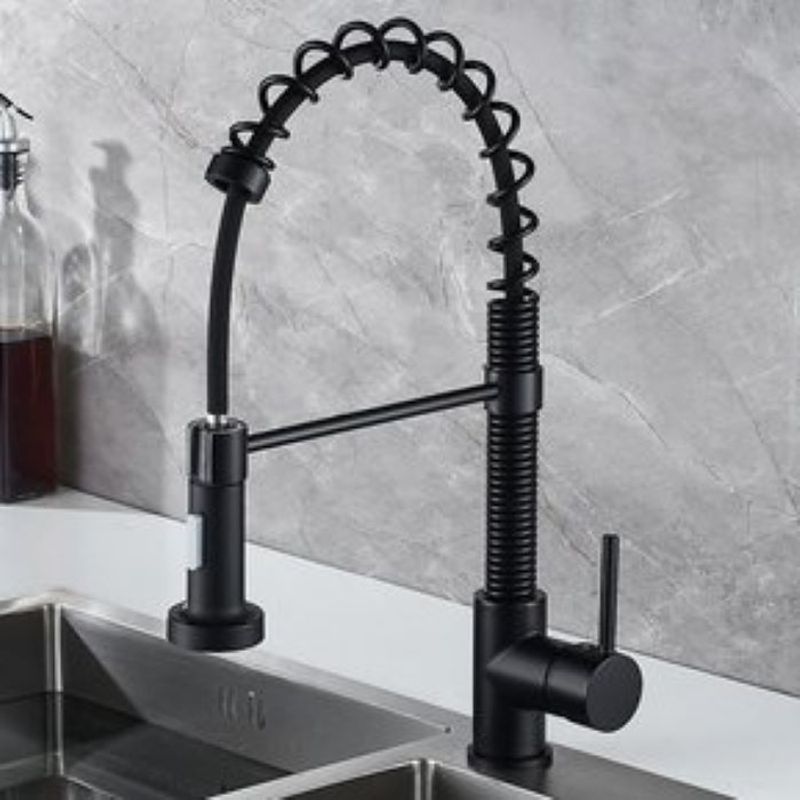 DANWEILE - Grifo llave lavaplatos monomando cocina extensible triple Negro