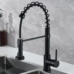 DANWEILE - Grifo llave lavaplatos monomando cocina extensible triple Negro