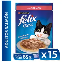 PURINA - Alimento húmedo FELIX® Adultos con Salmón sobre 85g